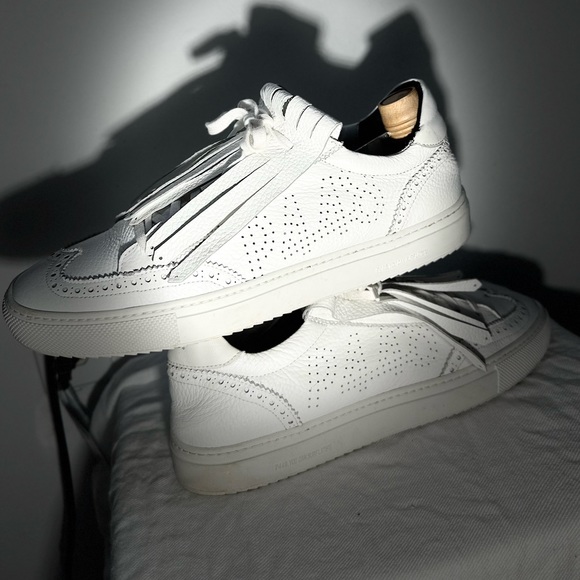 MENS P448 "Sohoer" calf leather low-top sneakers - Picture 9 of 16